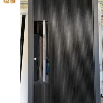 درب لابی پیوت ترکیبی شیشه و MDF