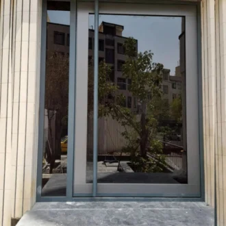 درب فریملس پیوت شیشه لمینت