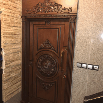 درب ساختمان رویه بلوط کانادایی برجسته منبت